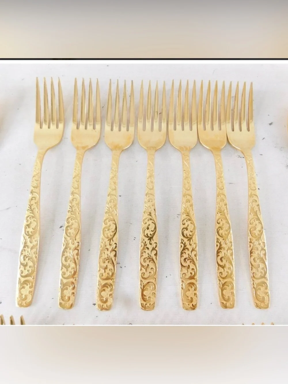 Americana Golden Heritage Gold Tone Dinnerware Flatware Set elegant home dining